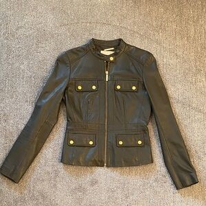 MICHAEL Michael Kors Green Leather Jacket